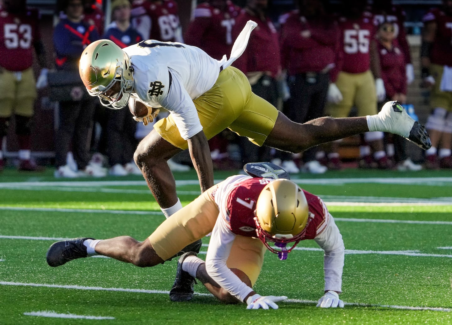 BC shows some fight, but not enough of it in home loss to No. 12 Notre Dame - The Boston Globe