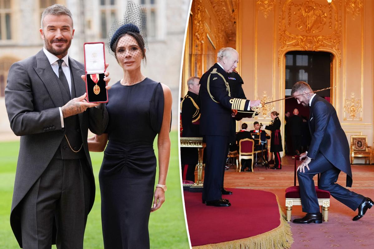 David Beckham receives knighthood from King Charles  --  and Victoria...