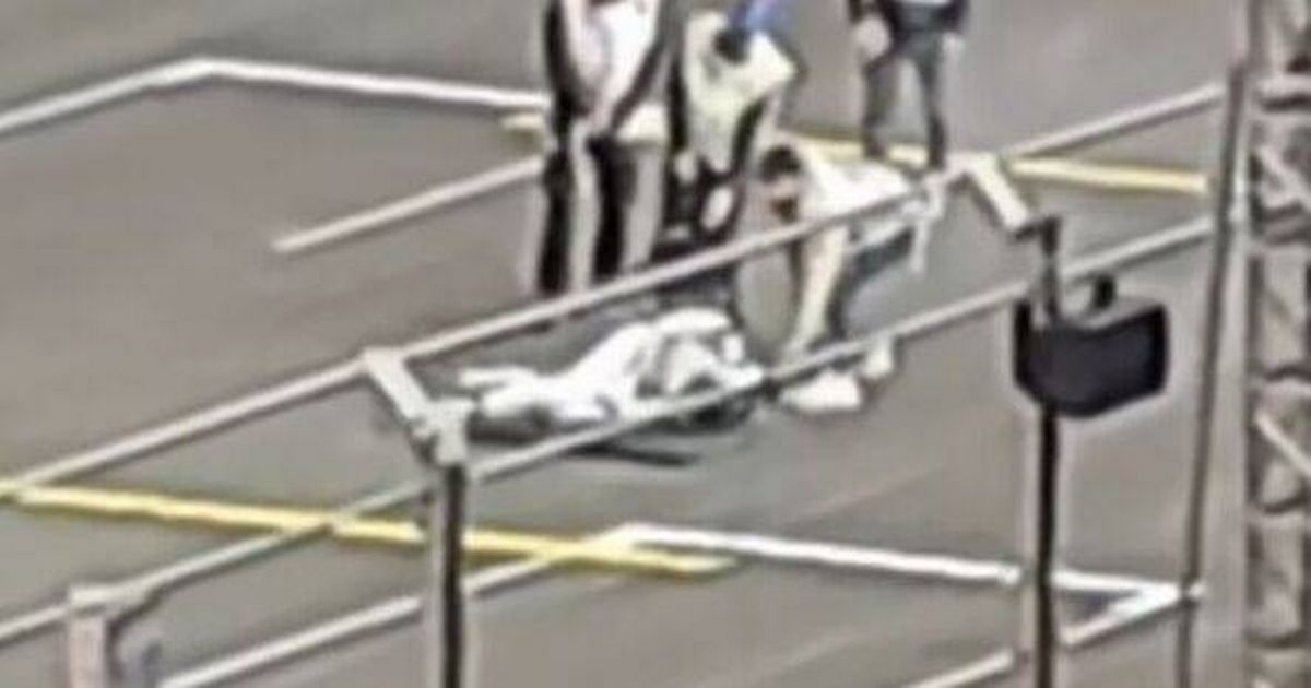 Stunning video footage showed Brad Pitt 'collapse' at F1 Las Vegas Grand Prix - The Mirror