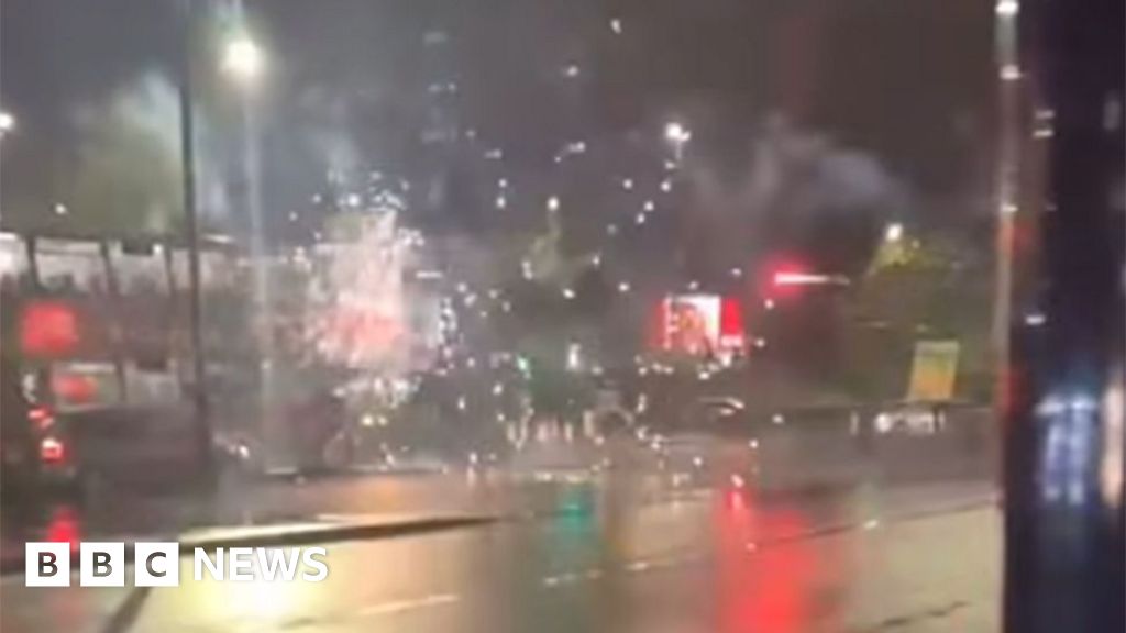 Fireworks launched at bus in Birmingham