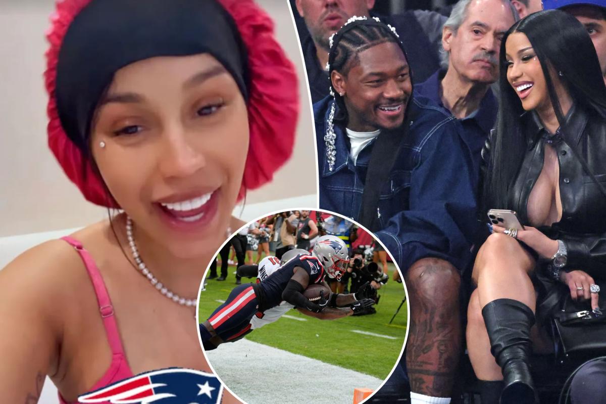 Cardi B loses it from home over Stefon Diggs' Patriots win in wild...