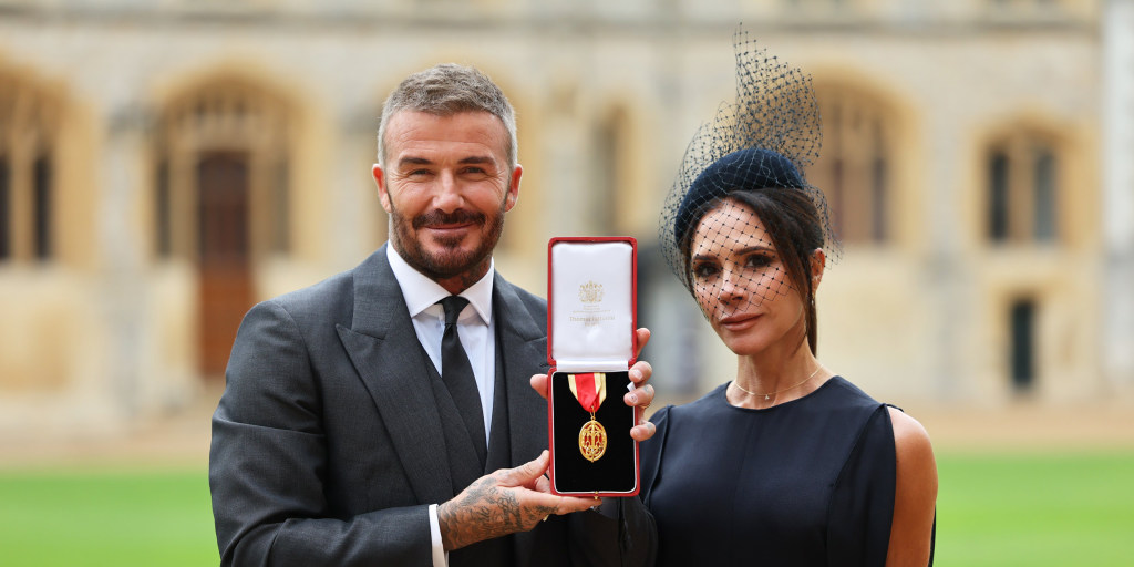 Bend a knee like Beckham: Soccer star David Beckham knighted by King Charles