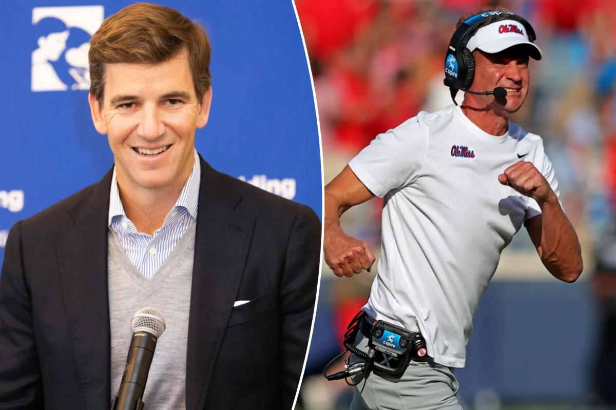 Eli Manning wades into messy Lane Kiffin-Ole Miss drama with cheeky...