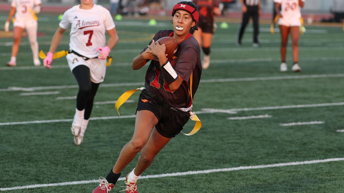 Estancia girls' flag football bounced from playoffs by Alemany