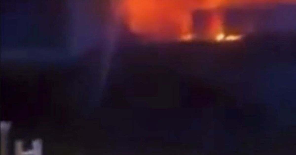 Dramatic footage shows huge fire rip through football stadium - live updates