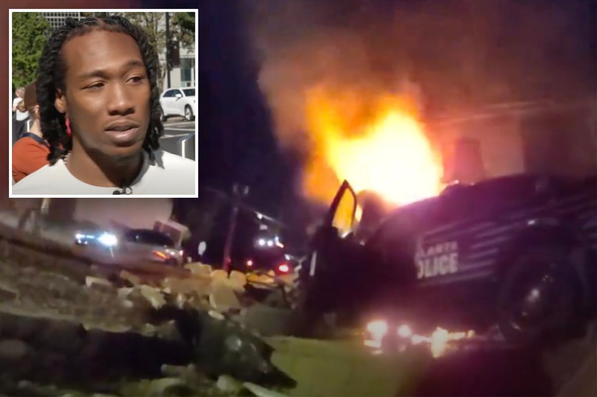Video captures hero bystanders pulling injured cop from burning wreck...