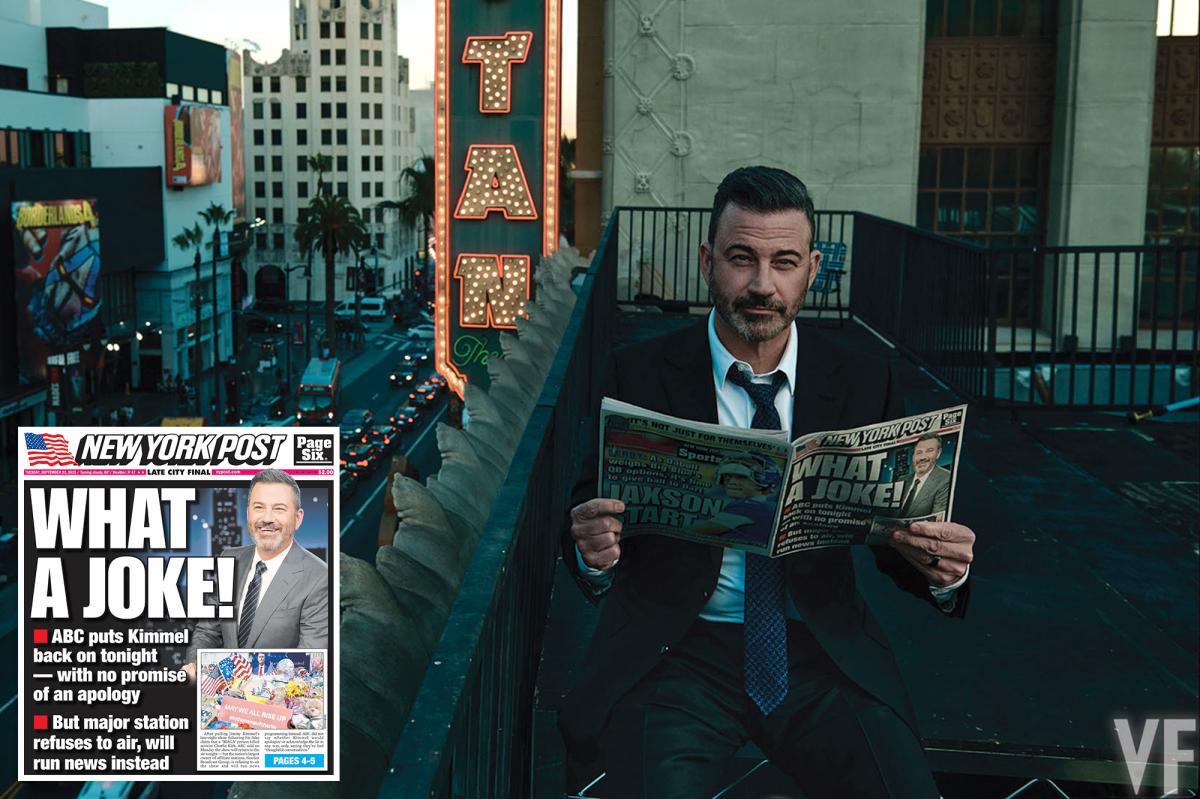 Jimmy Kimmel reads New York Post cover story about himself for Vanity...