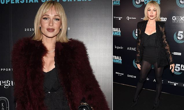 Jorgie Porter puts on a leggy display at Football For Change awards