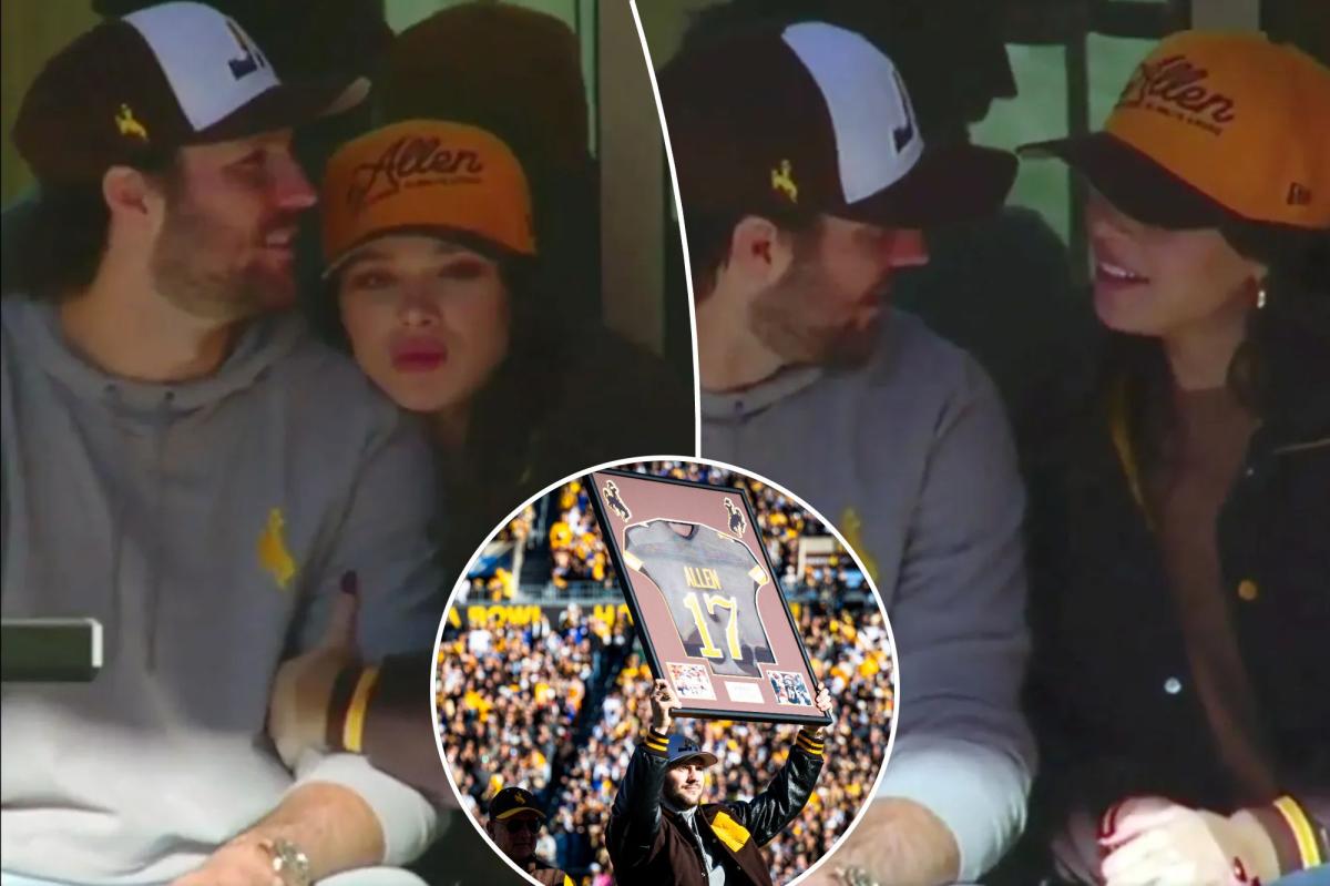 Josh Allen and Hailee Steinfeld cozy up during QB's jersey...