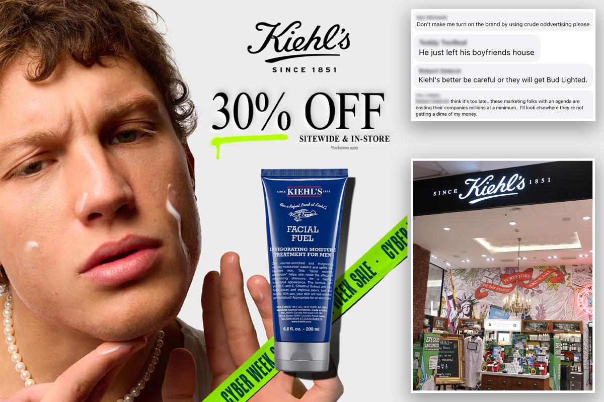 Kiehl's ad ruthlessly mocked over 'suggestive' white lotion smeared...