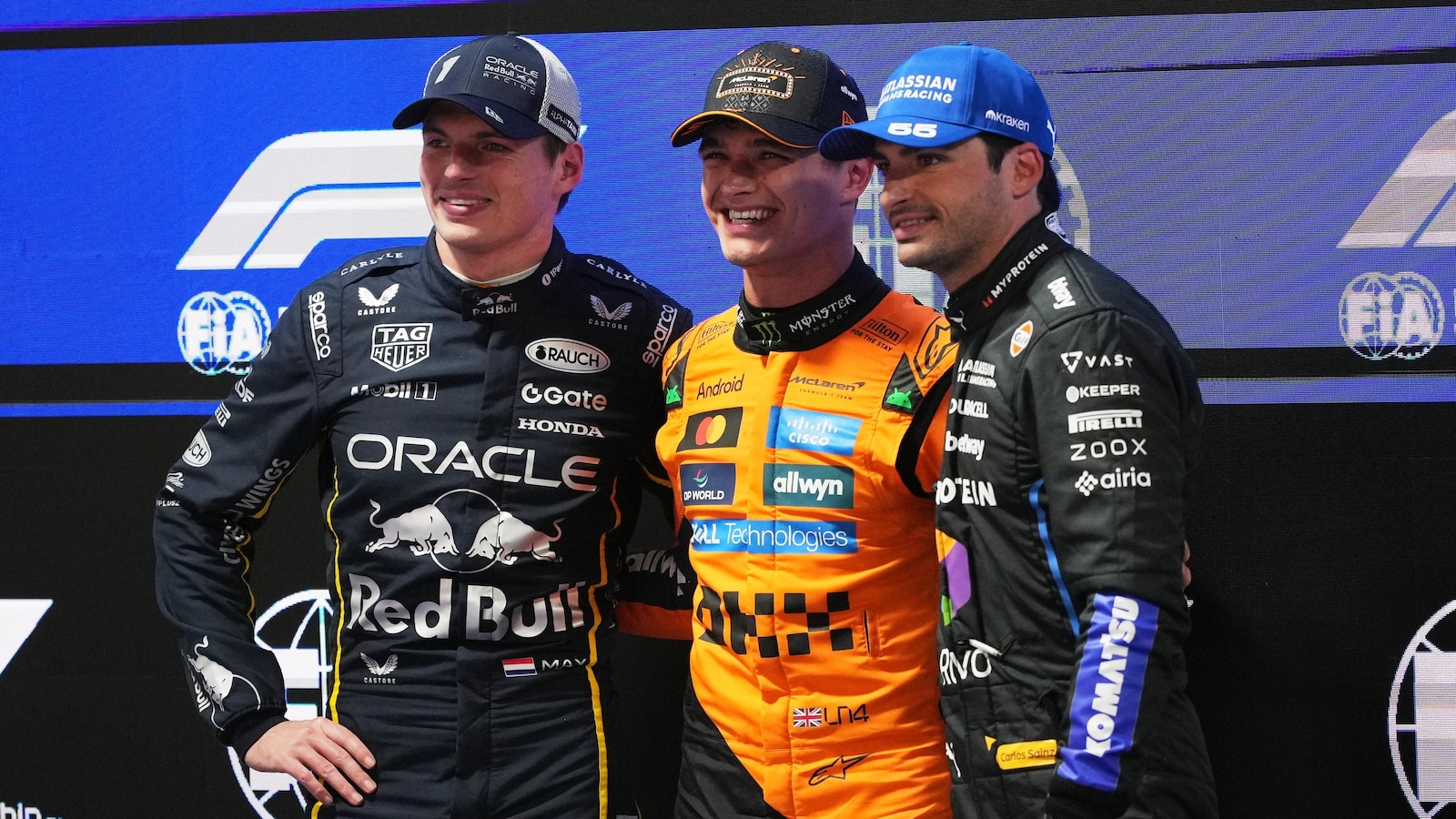 Lando Norris takes pole in rainy Las Vegas qualifying, Verstappen bumped to second