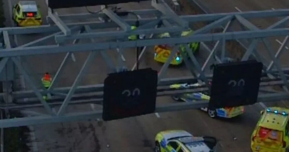 Major motorway hit by horror 'multi vehicle accident' as air ambulance at scene