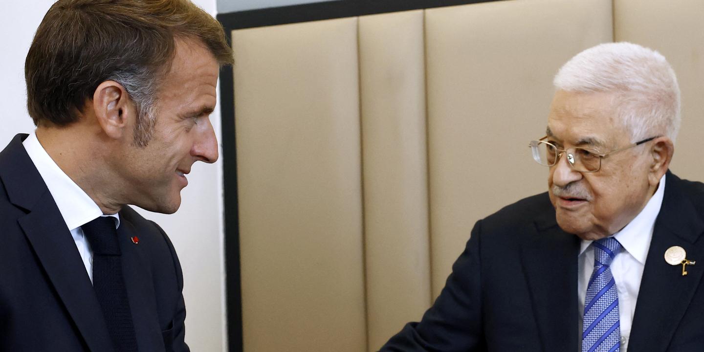 Mahmoud Abbas meets French president in bid to restore Palestinian Authority's role in Gaza peace plan
