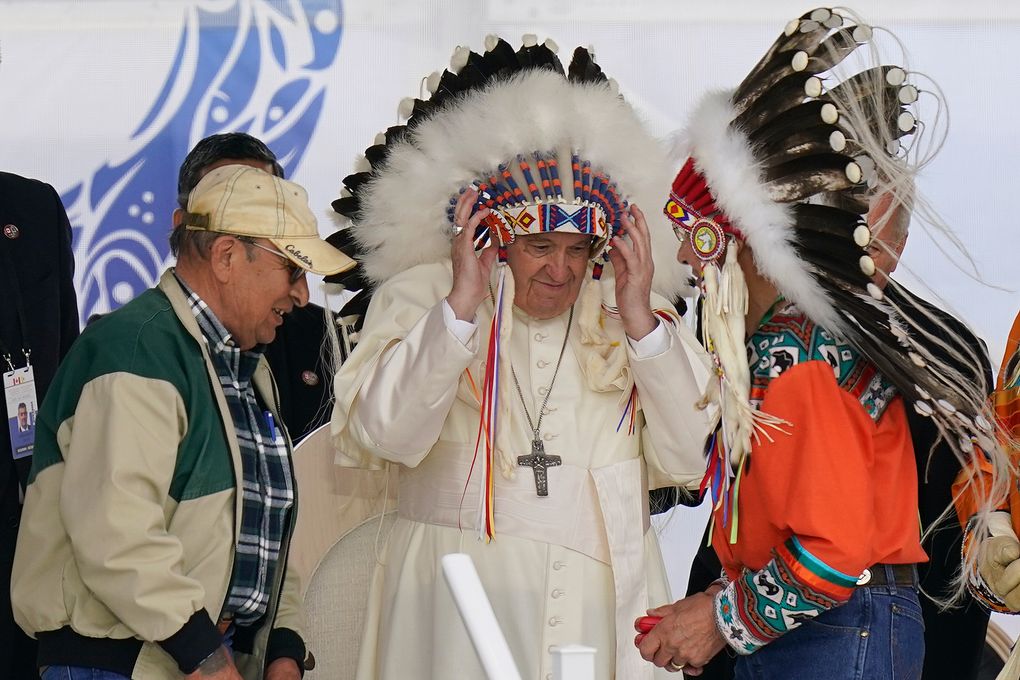 Pope returns 62 artifacts to Indigenous peoples from Canada as part of reckoning with colonial past