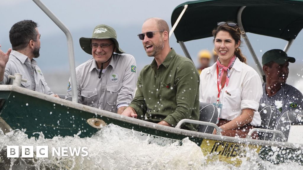 Planting trees and cuddling babies: Prince William visits Brazilian island
