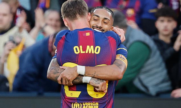 Raphinha sets up 2, Olmo scores double as Barcelona rebounds back...