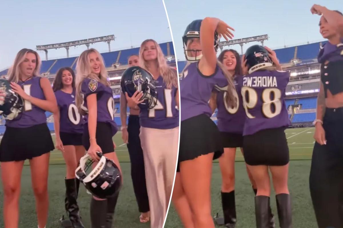 Ravens WAGs dress up as their boyfriends for 'Thursday Night Football'