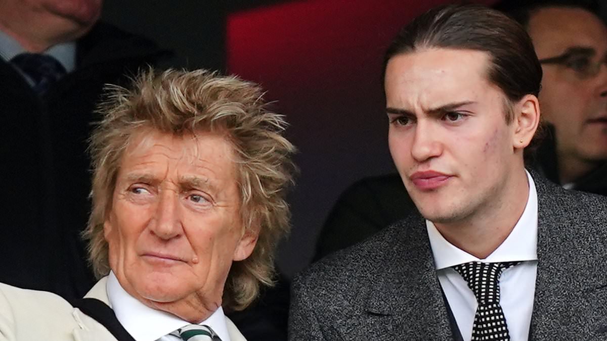 Rod Stewart enjoys football match with son Alastair Wallace in Glasgow