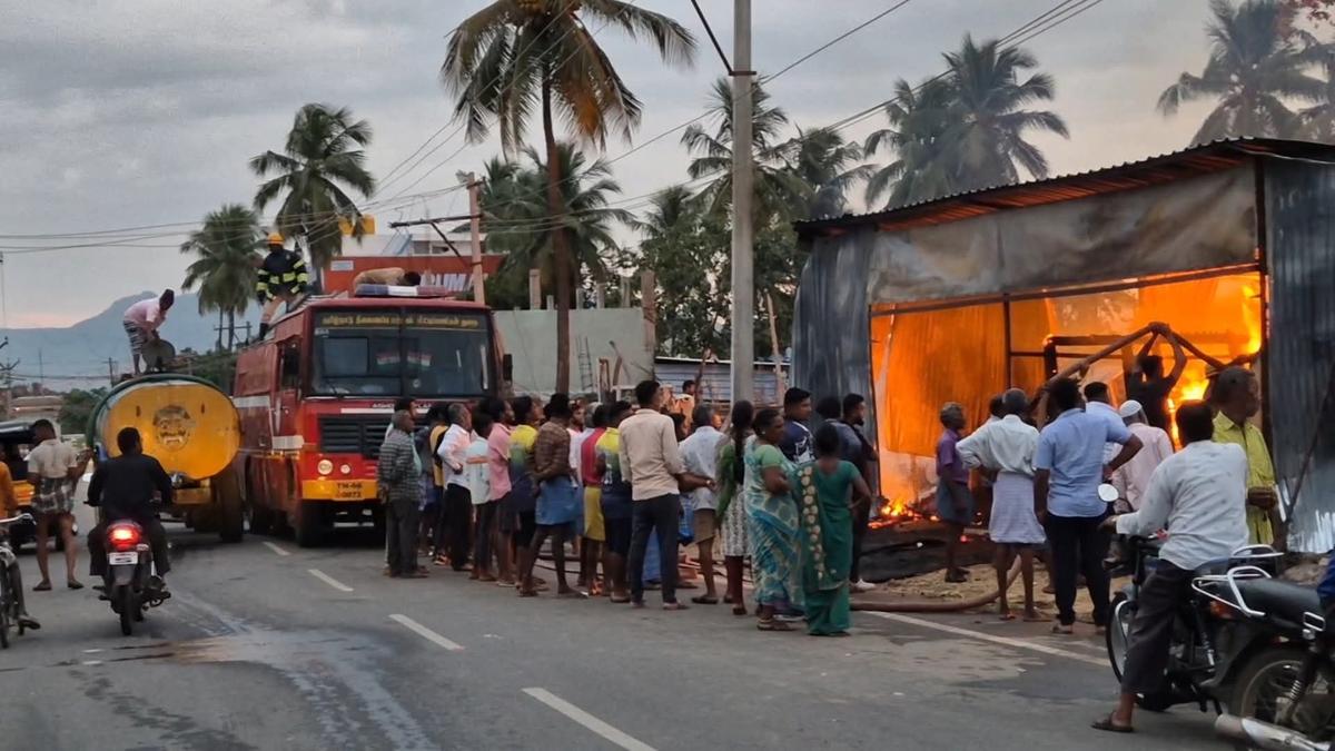 Spare parts shop in Vellore catches fire