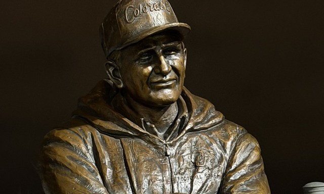 Statue of legendary CU Buffs head coach Bill McCartney unveiled