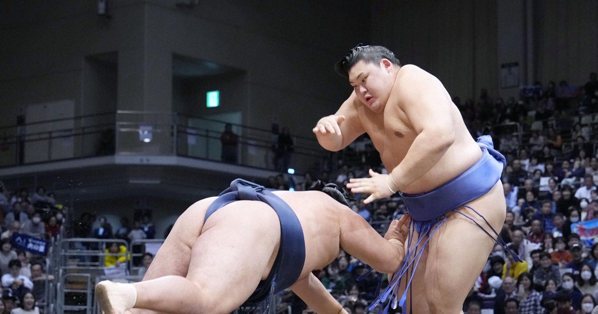 Sumo: Leader Onosato survives scare against veteran birthday boy Tamawashi
