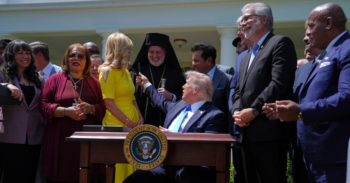 Who serves on President Donald Trump's Religious Liberty Commission?