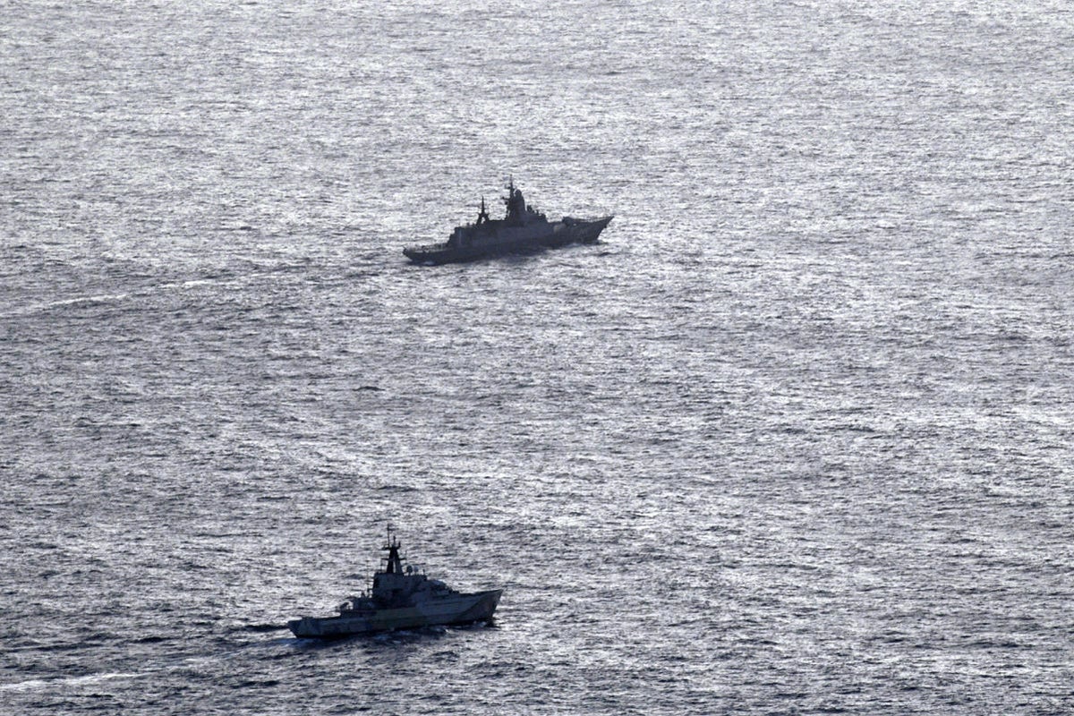 UK navy intercepts Russian corvette and tanker as Moscow steps up naval activity