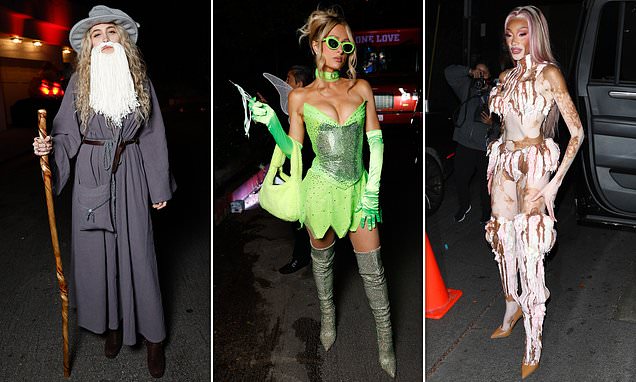 Winnie Harlow joins Paris Jackson at LA Halloween bash