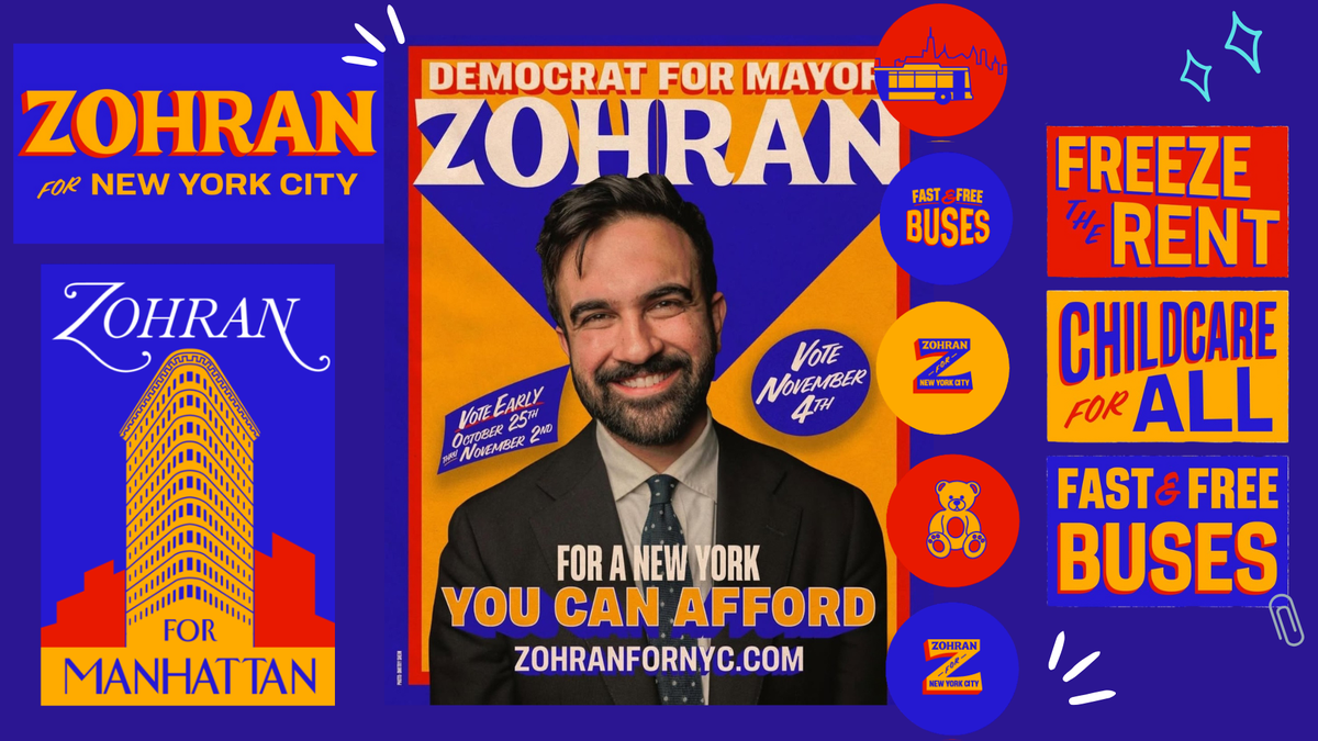 Behind Zohran Mamdani's hand-drawn, community-driven visual design