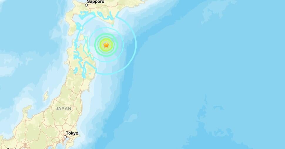 6.7 magnitude quake strikes off northern Japan coast days after larger temblor in same region