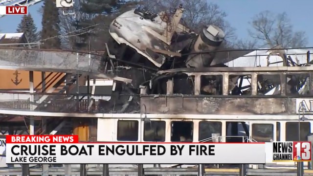 Adirondac cruise ship destroyed in Lake George fire