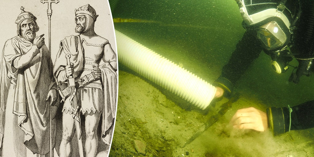 Ancient weapons linked to legendary medieval rulers found in lake near royal stronghold