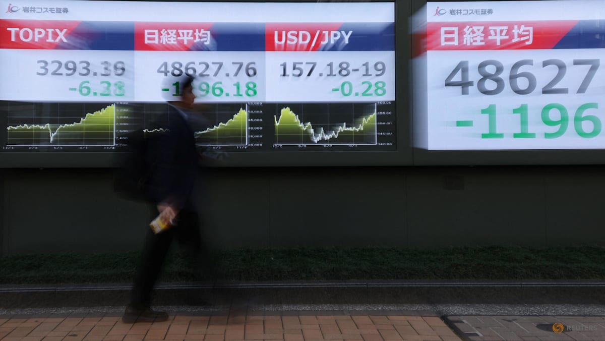 Asian markets track Wall Street lower as AI fears mount