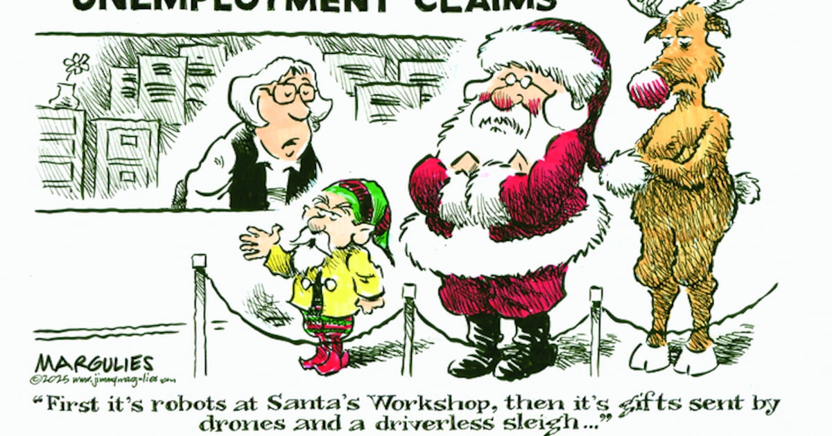 Editorial cartoon: Automated Christmas