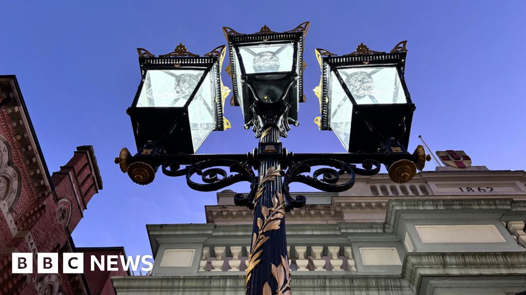 Belfast: Lamps outside Ulster Hall shed light on past and present