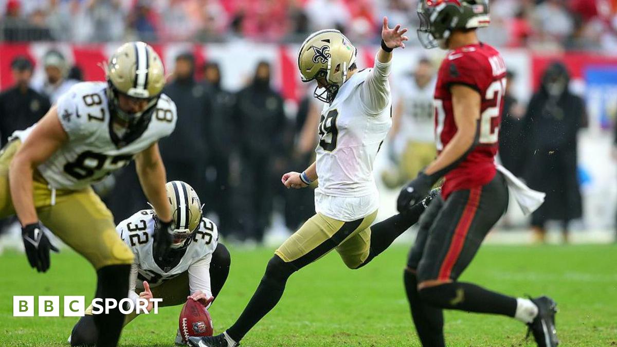 Charlie Smyth: Rookie kicker makes four kicks from five as Saints stun Bucs