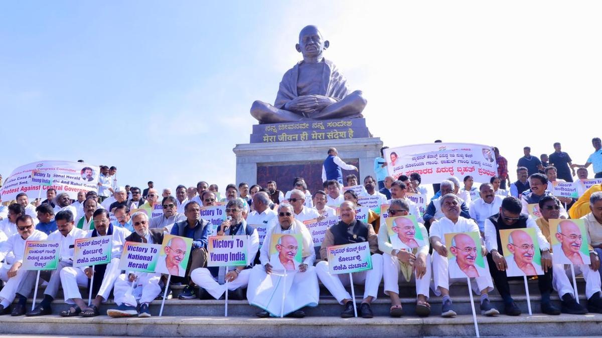 Congress legislators protest renaming of MNREGA, 'targeting' its leaders in National Herald case
