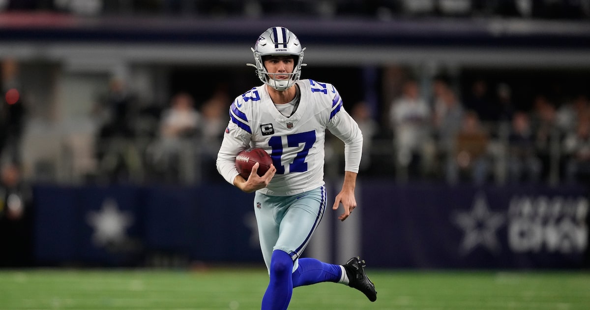Watch: Cowboys kicker Brandon Aubrey shows off some wheels on fake field goal pitch