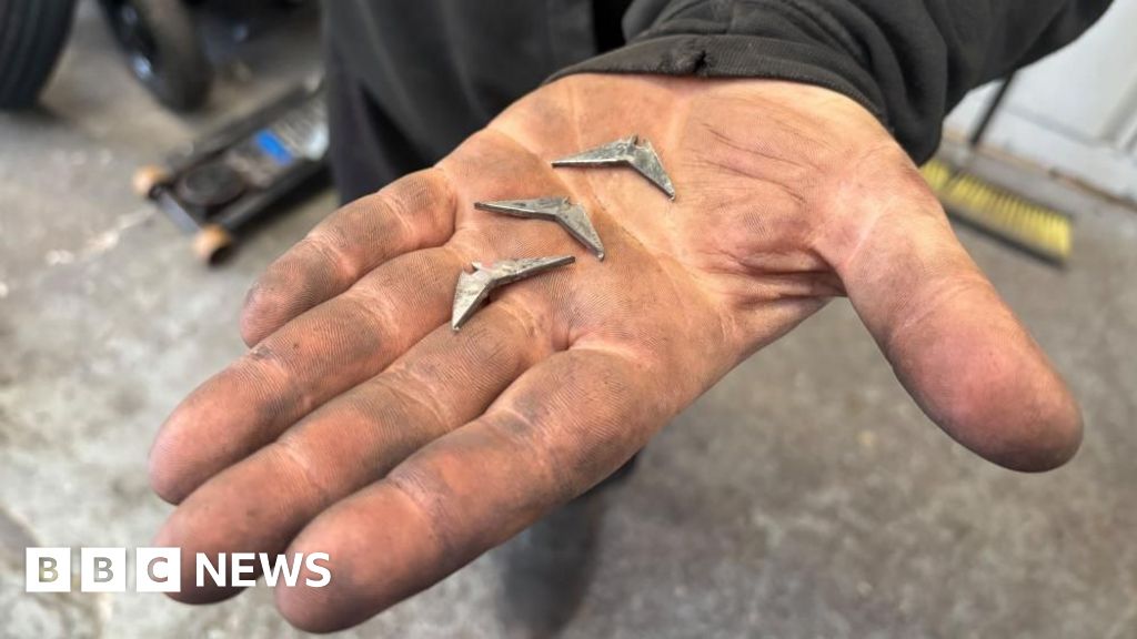 Drivers forced to replace tyres burst by road spikes