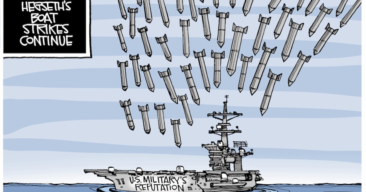Editorial cartoon: Boat strikes