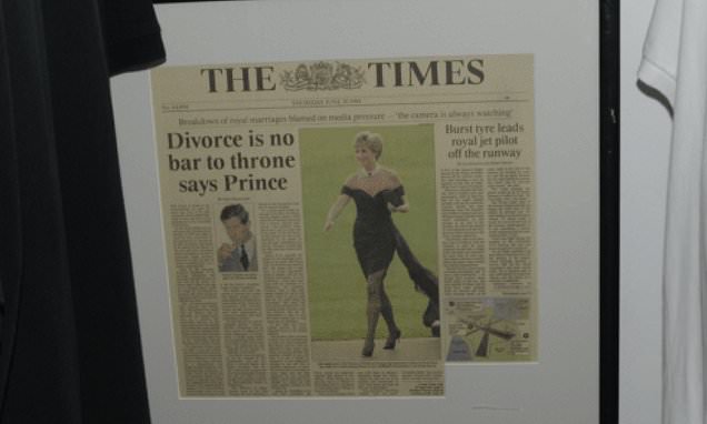 Framed front page of Charles and Di is found in Epstein's wardrobe