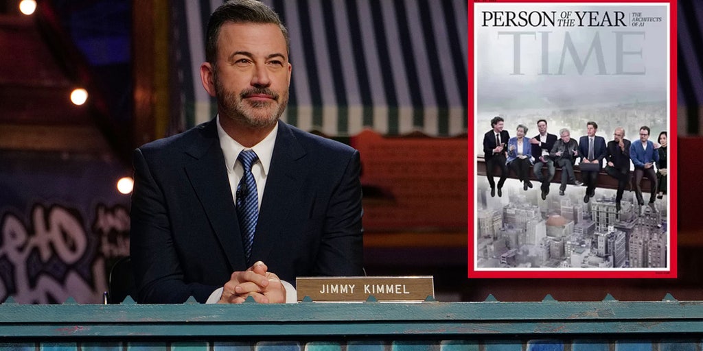 Jimmy Kimmel tears into Time's AI-focused Person of the Year cover featuring Musk, Altman and other tech CEOs