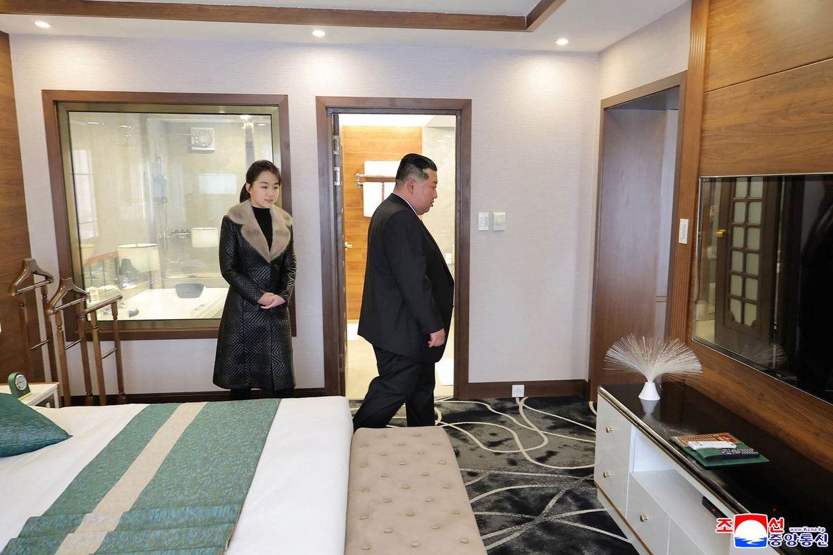 Kim Jong Un and daughter pictured visiting mountain resort and testing beds
