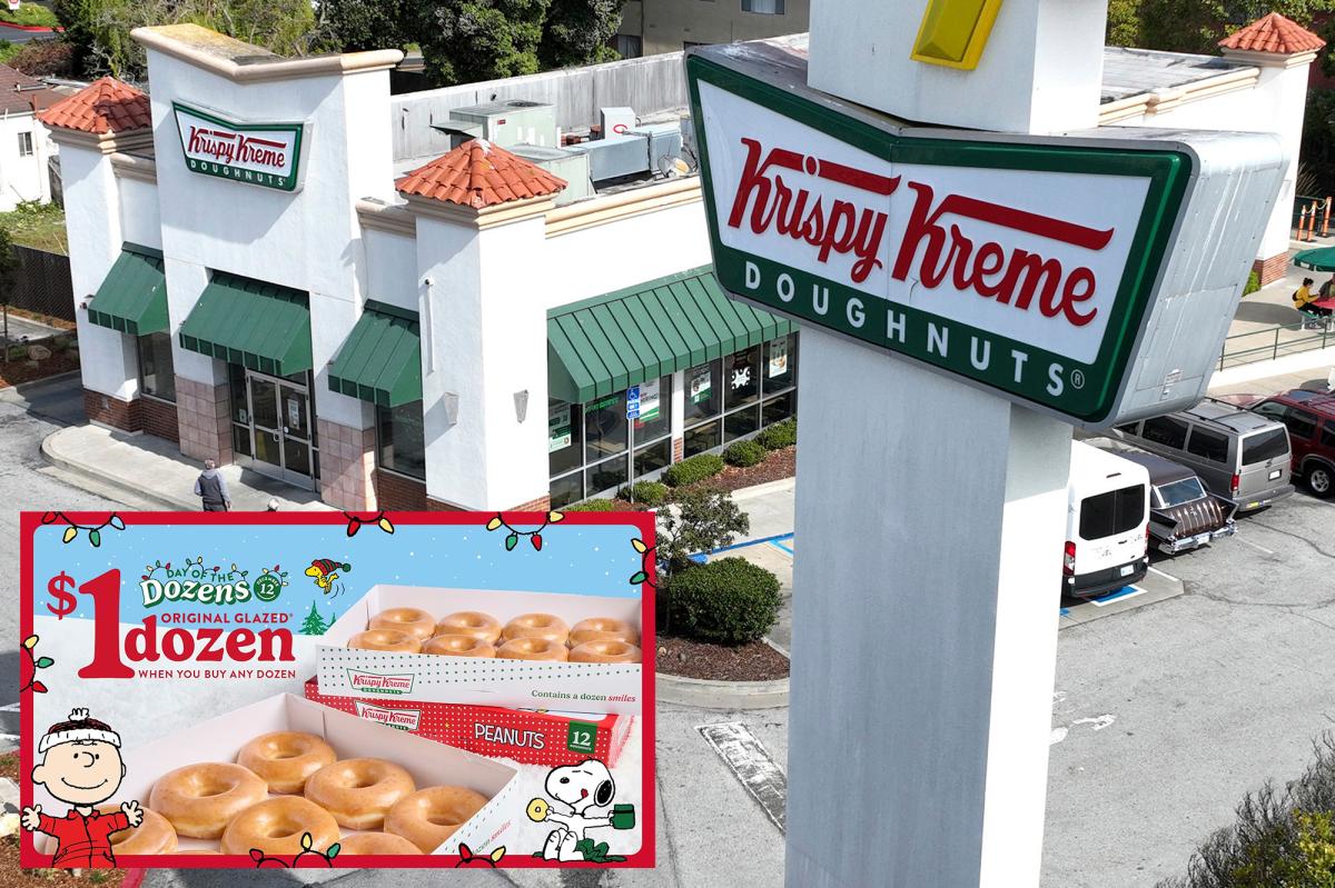 Krispy Kreme is offering a dozen doughnuts for $1 today only  -- ...