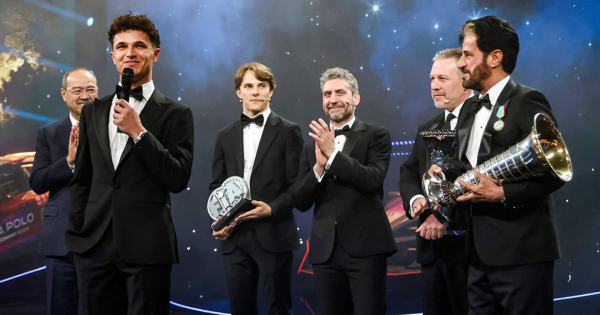 Lando Norris threatened with punishment minutes after receiving F1 championship trophy - The Mirror