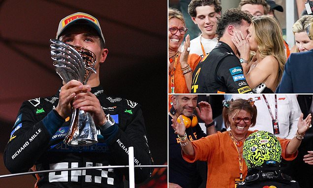 Oh Lando! Hugs and kisses for F1 champ after he roars to world title