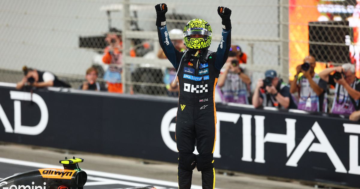 Lando Norris breaks down in tears in his car after being crowned F1 world champ