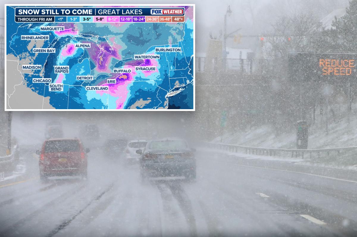 Major lake-effect snowstorm to hit this week as New York's state of...