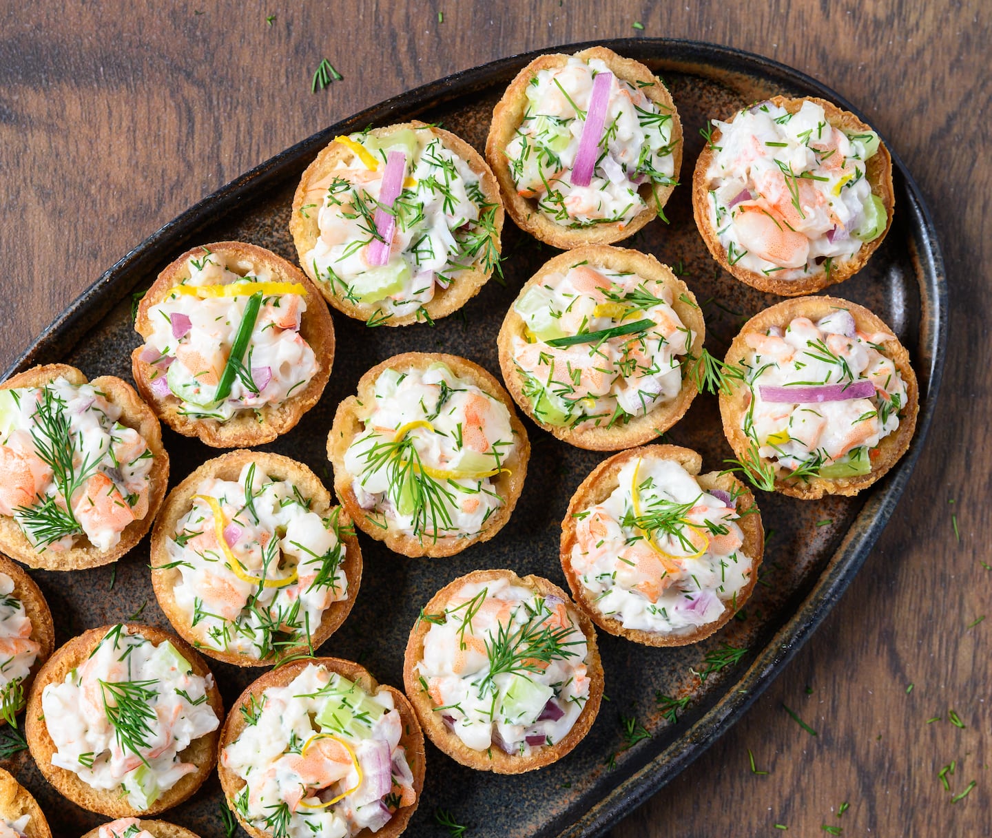 Recipe: Celebrate the new year with creamy shrimp salad in toasted mini bread cups - The Boston Globe