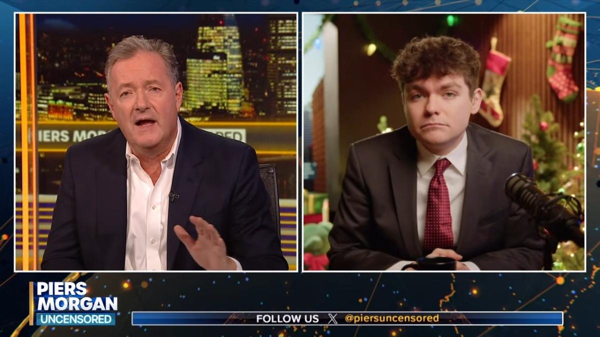 Nick Fuentes makes bigoted admission after Piers Morgan probes his...
